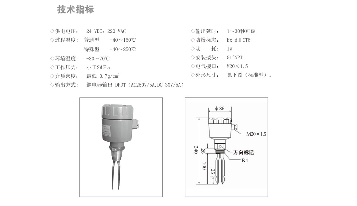 Tuning fork level switch JDYC(图1) Tuning fork level switch JDYC(图1)