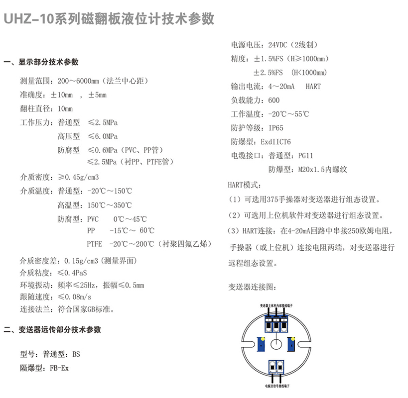 磁翻板液位计 (SUS304) UHZ-10(图1) 磁翻板液位计 (SUS304) UHZ-10(图1)