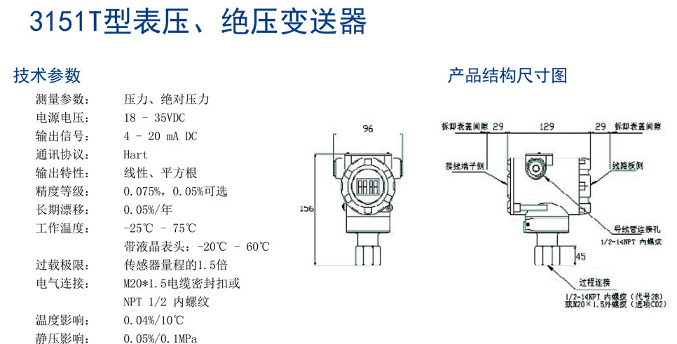 3151系列压力、差压变送器(图2) 3151系列压力、差压变送器(图2)