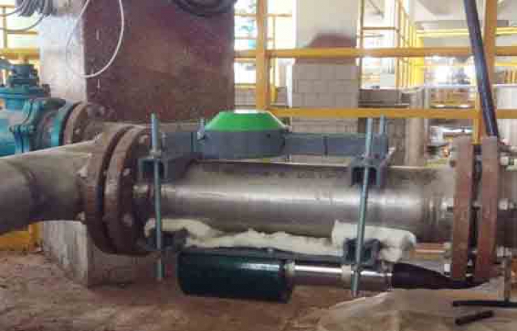 Na-22 radioactive instrument zinc-indium pulp pipeline test field case