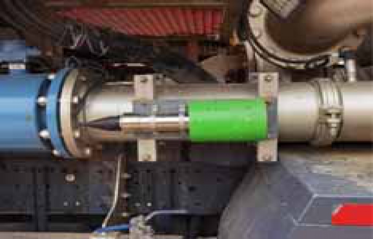 The Na-22 radioactive meter was installed in the sand mixer to measure pulp density