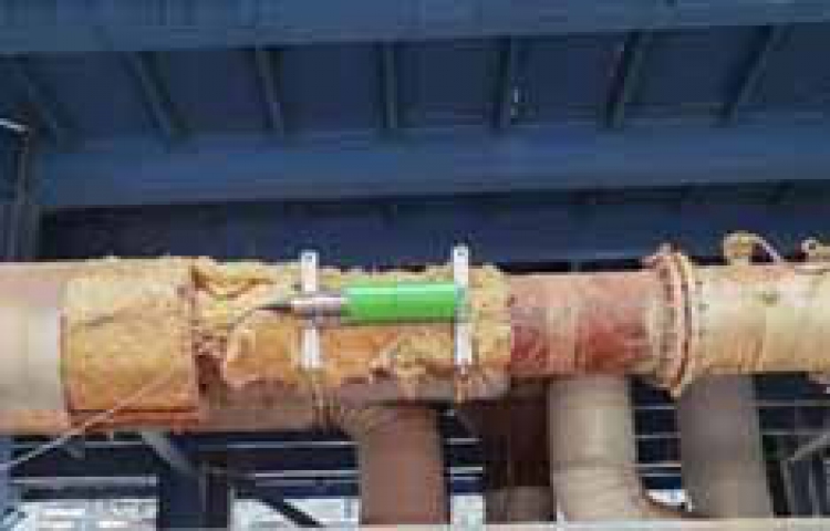 Na-22 radioactive instrument flash tank and evaporative mixing pipe concentration density measuremen