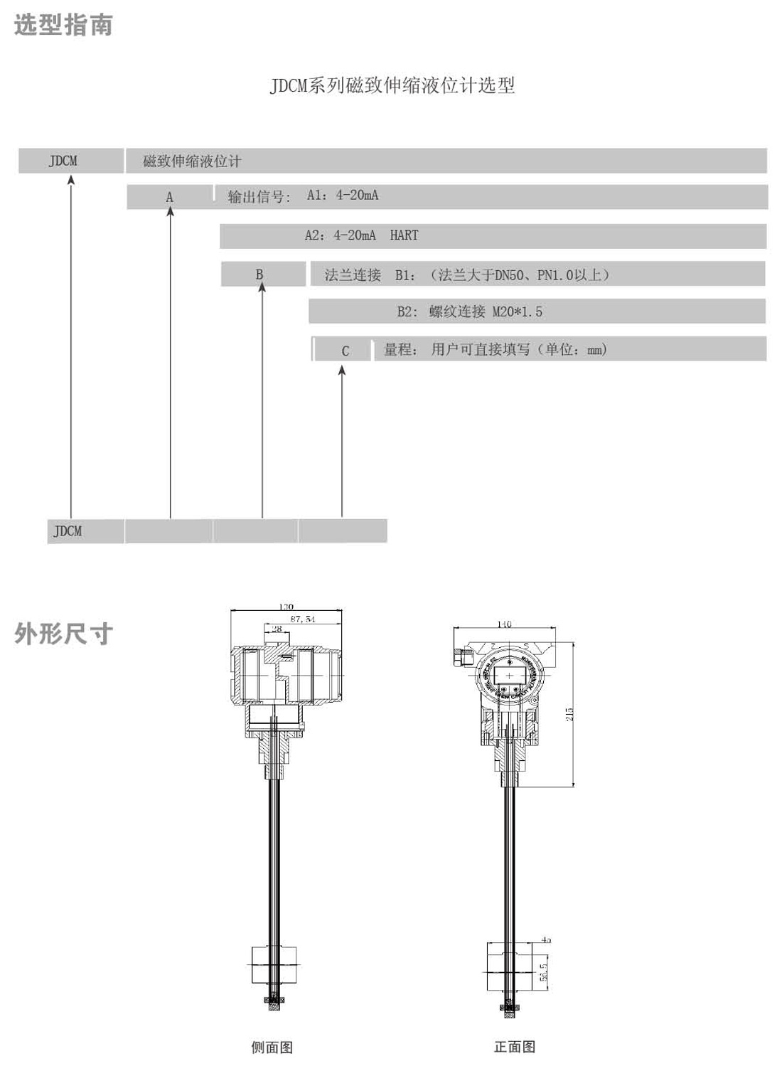 磁致伸缩液位计 JDCM(图3)